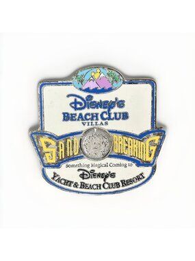 Disney Cast Pin Yacht & Beach Club Resort Villas Sand Breaking Glitter Dome WDW